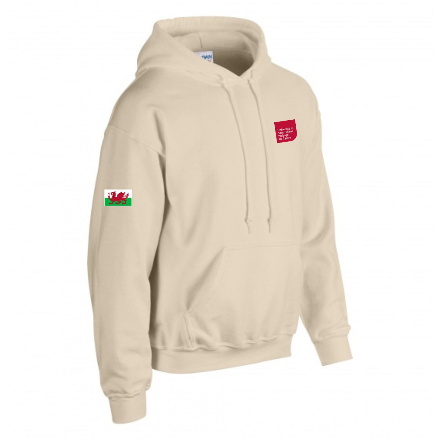 Hoodie with Embroidered Welsh Flag