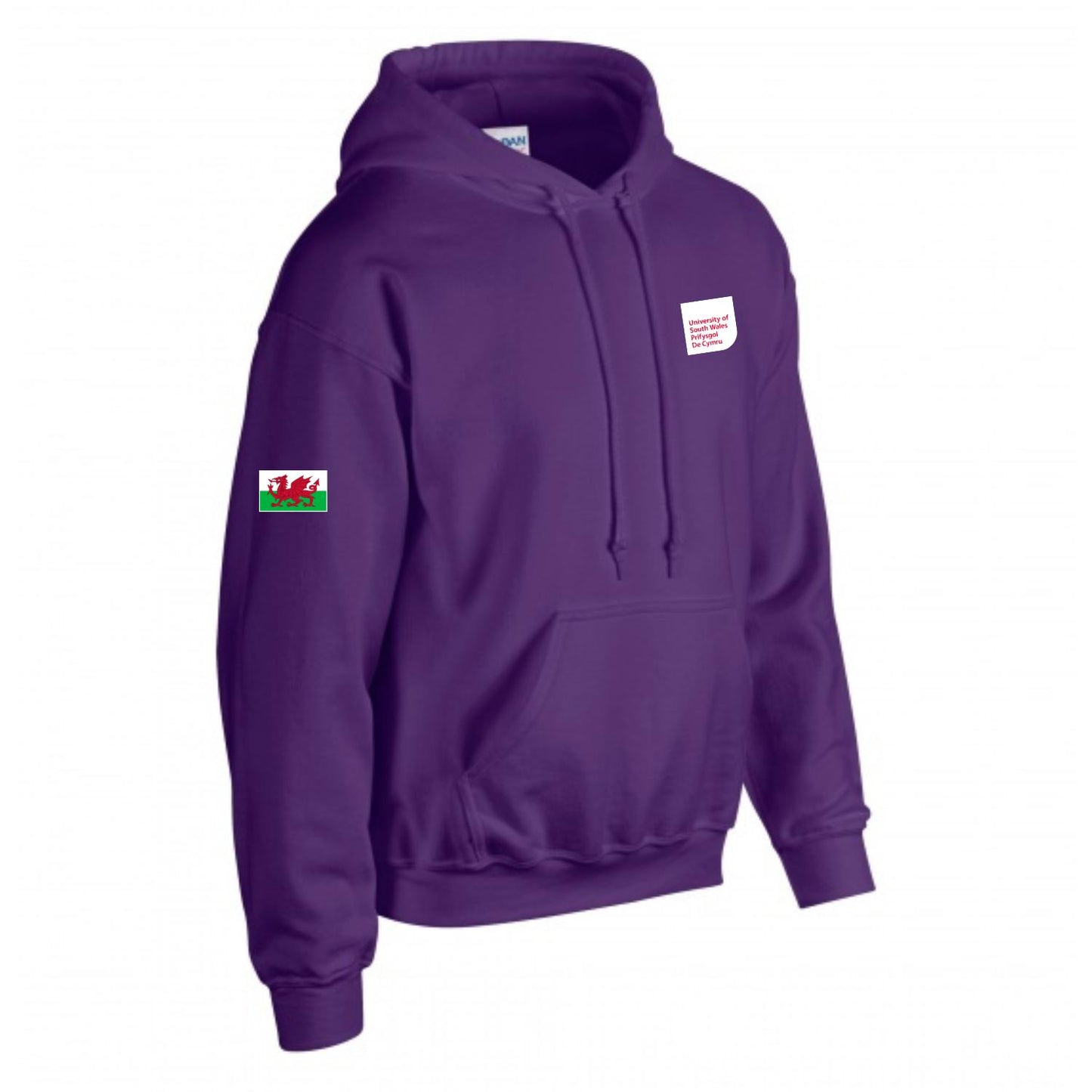 Hoodie with Embroidered Welsh Flag