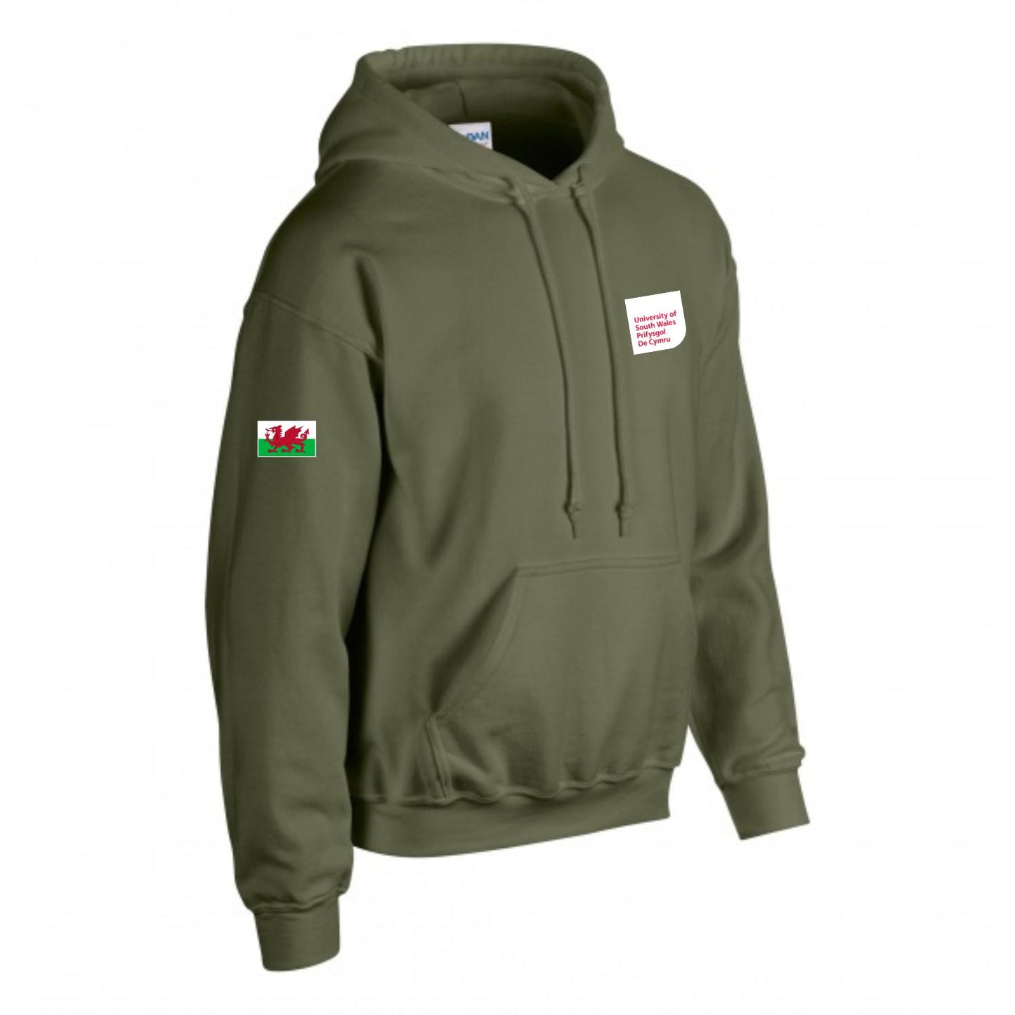 Hoodie with Embroidered Welsh Flag