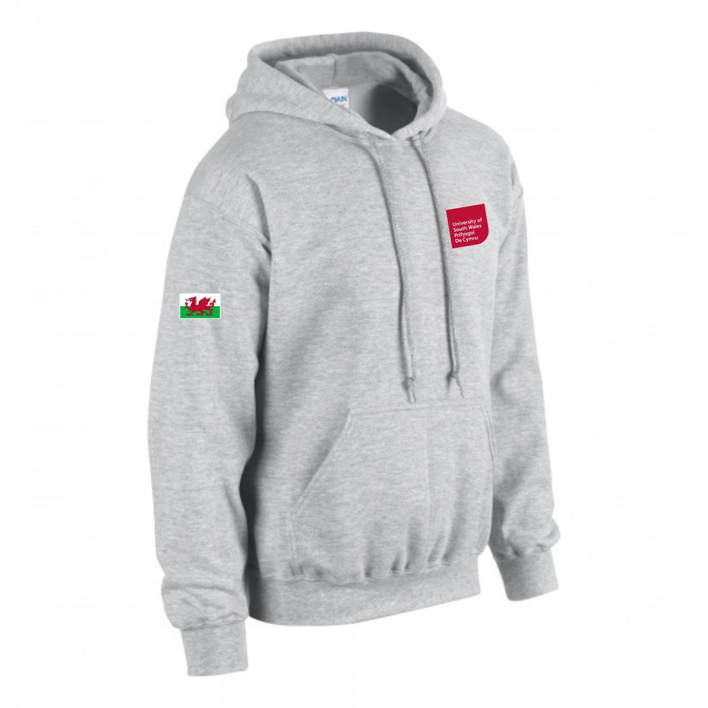 Hoodie with Embroidered Welsh Flag