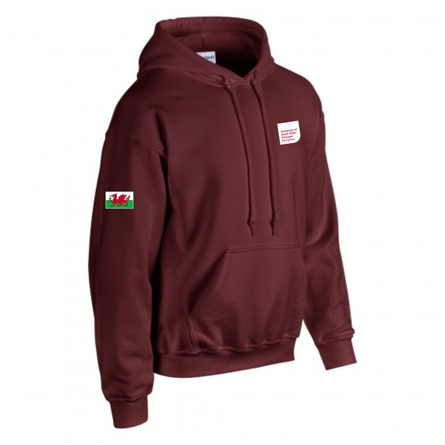 Hoodie with Embroidered Welsh Flag