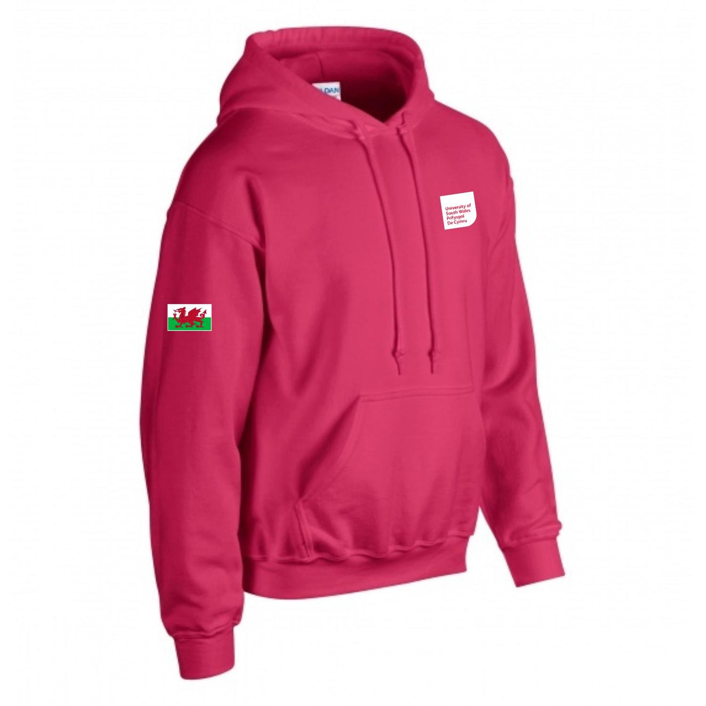 Hoodie with Embroidered Welsh Flag