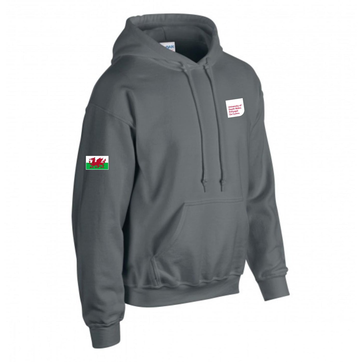 Hoodie with Embroidered Welsh Flag