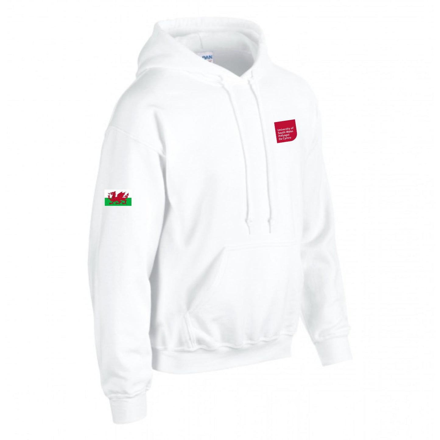 Hoodie with Embroidered Welsh Flag